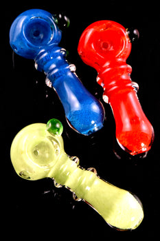 Small Colorful Frit Ring Glass Pipe - P2344