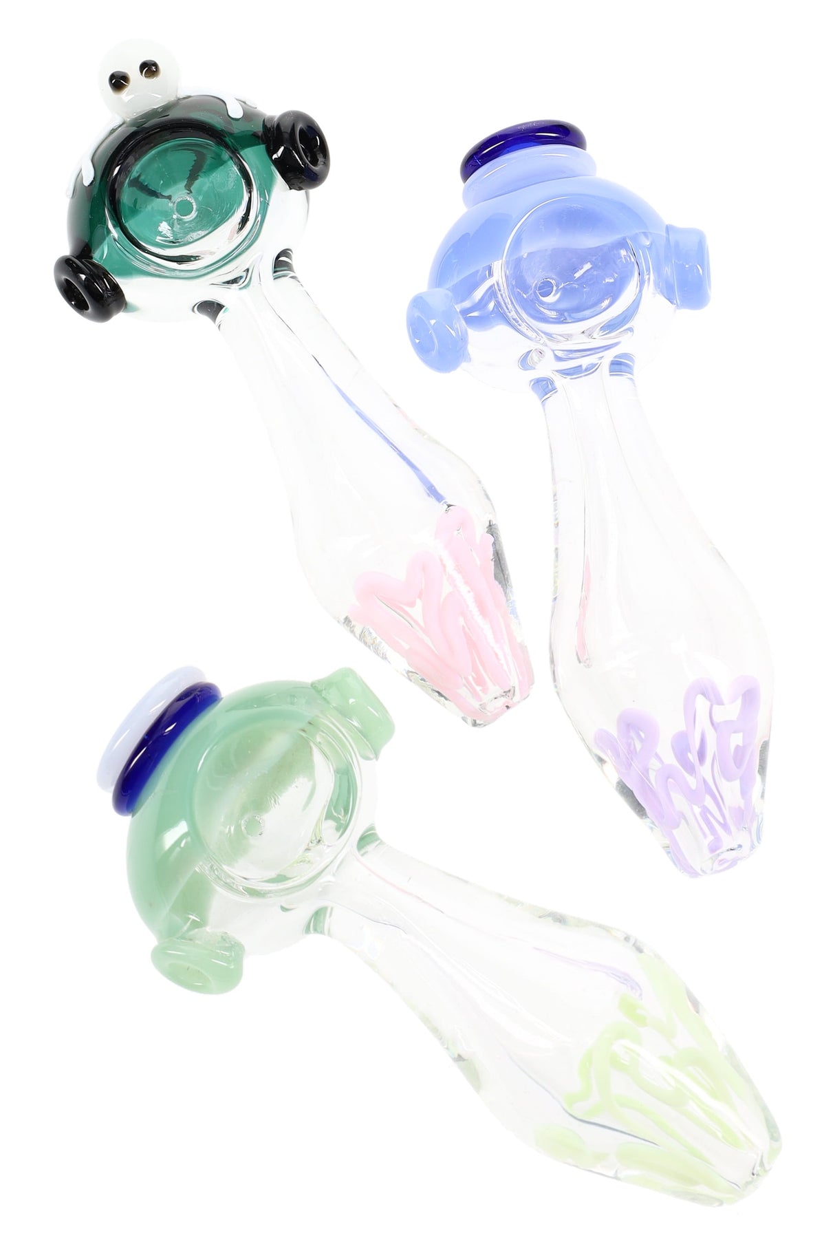 4.5" Clear Neon Colored Critter Glass Pipe - P2450