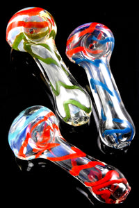 Small Multicolor Striped Color Changing Glass Pipe - P2478