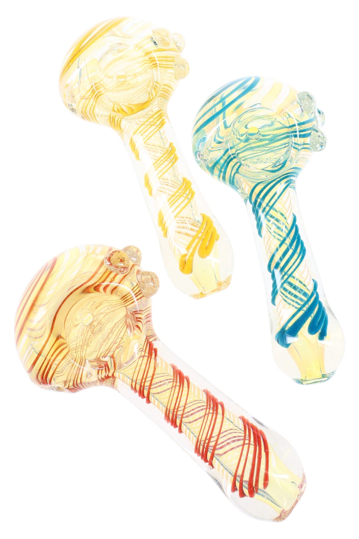 4.5" Color Changing Multicolor Spiral Striped Glass Pipe - P2486