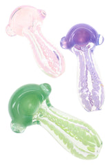 Neon Striped Glass Spoon “Glow Noodle” – 4″ – Assorted Colors