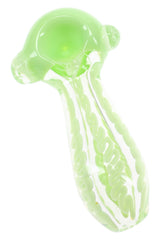 Neon Striped Glass Spoon “Glow Noodle” – 4″ – Assorted Colors