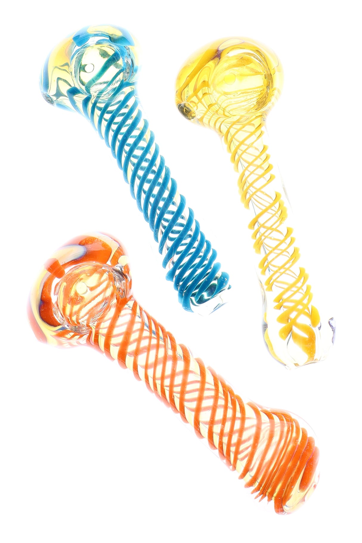 4" Spiral Striped Color Changing Glass Pipe - P2613