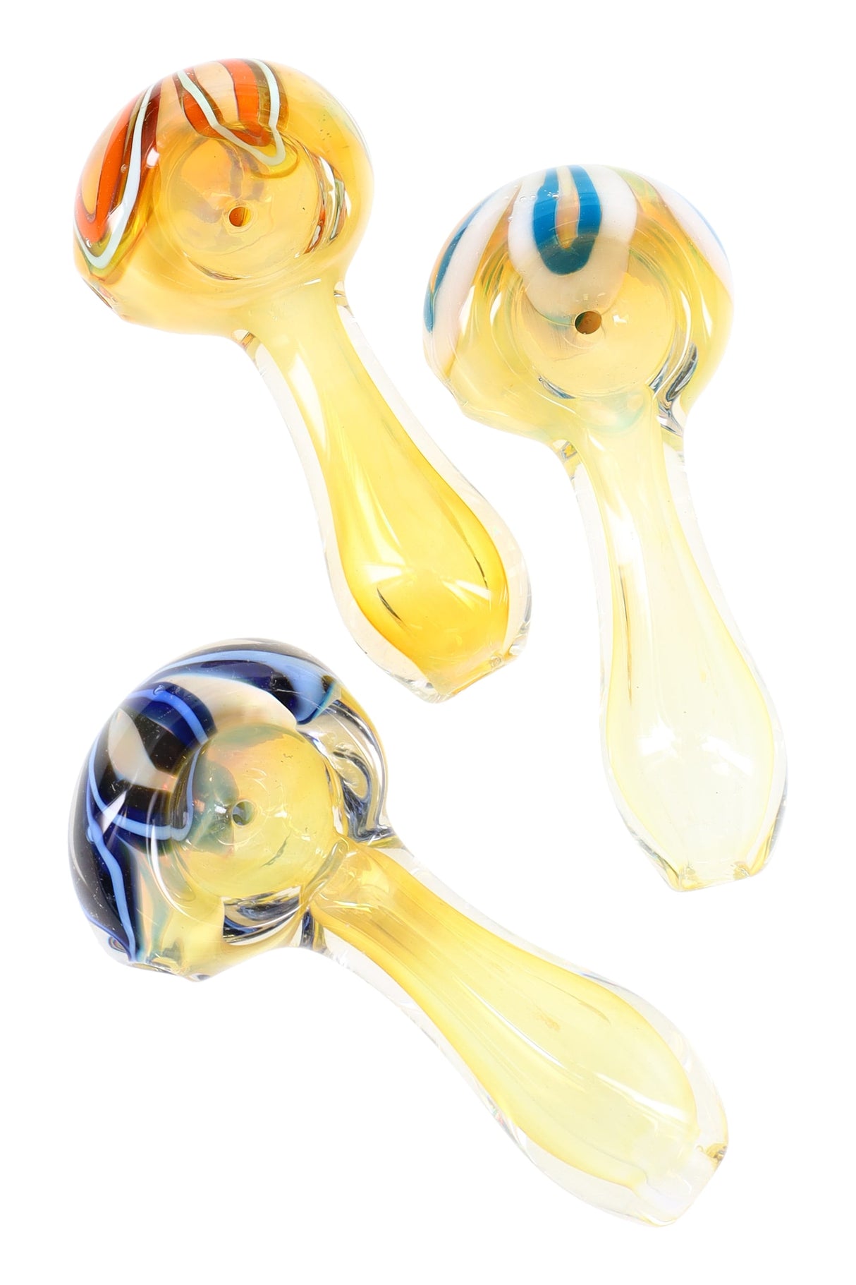 3" Small Striped Color Changing Glass Pipe - P2695