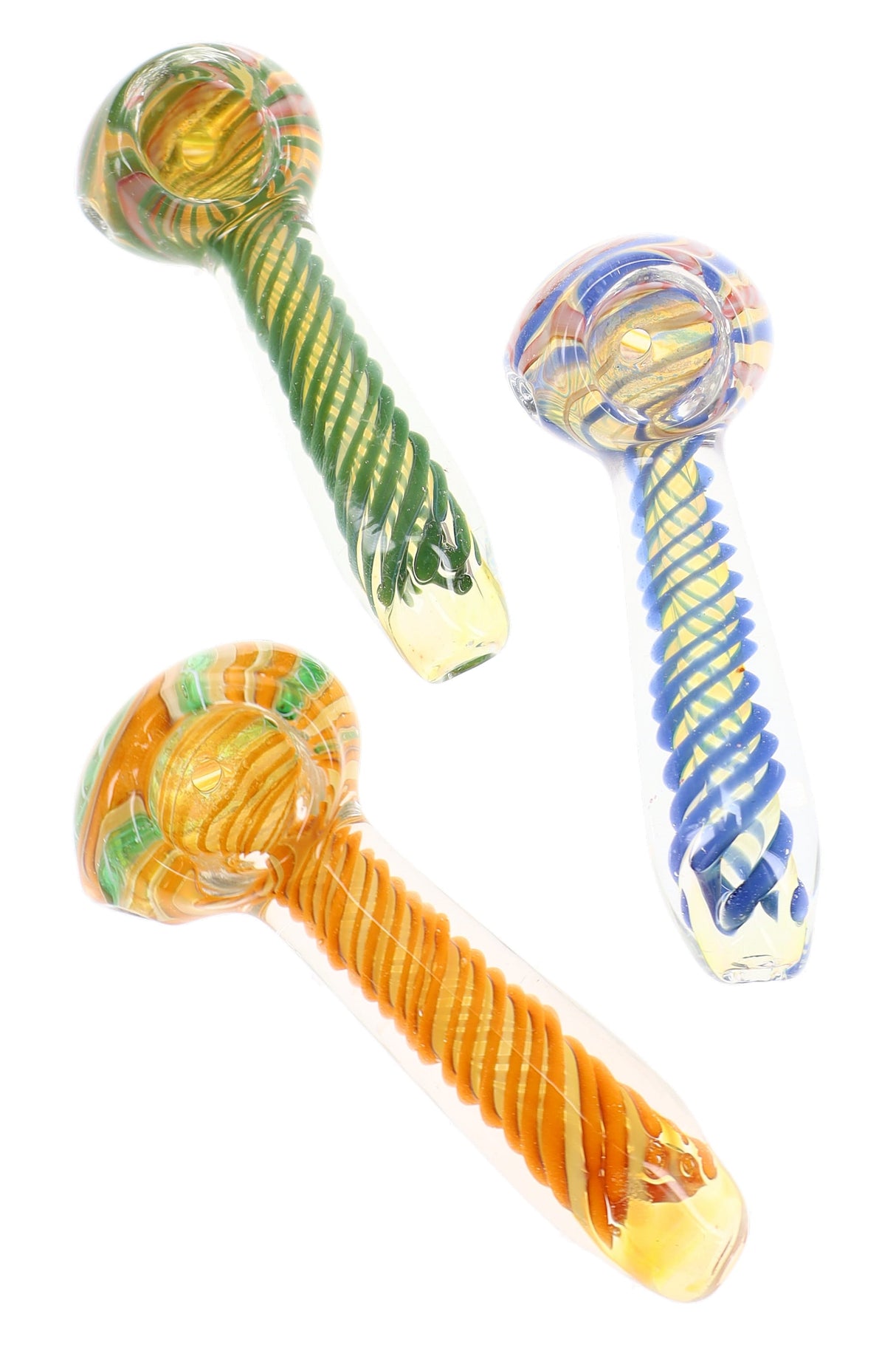 (Assorted Colors) 3.5″ Spiral Fumed Color-Change Glass Pipe