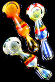 Gold Fumed Color Changing Rasta Striped Glass Pipe - P2827