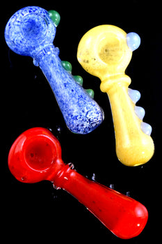 Colorful Frit Marble Ring Glass Pipe - P2846