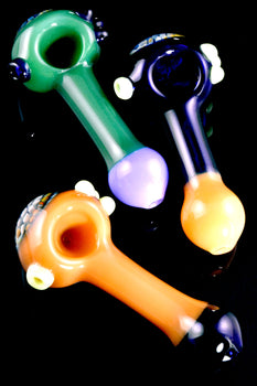 Multicolor Glass Fumed Floral Glass Pipe - P2847