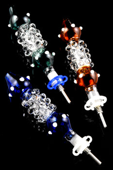 Colorful Glass Marbles Dab Straw with Dome Perc - P2851