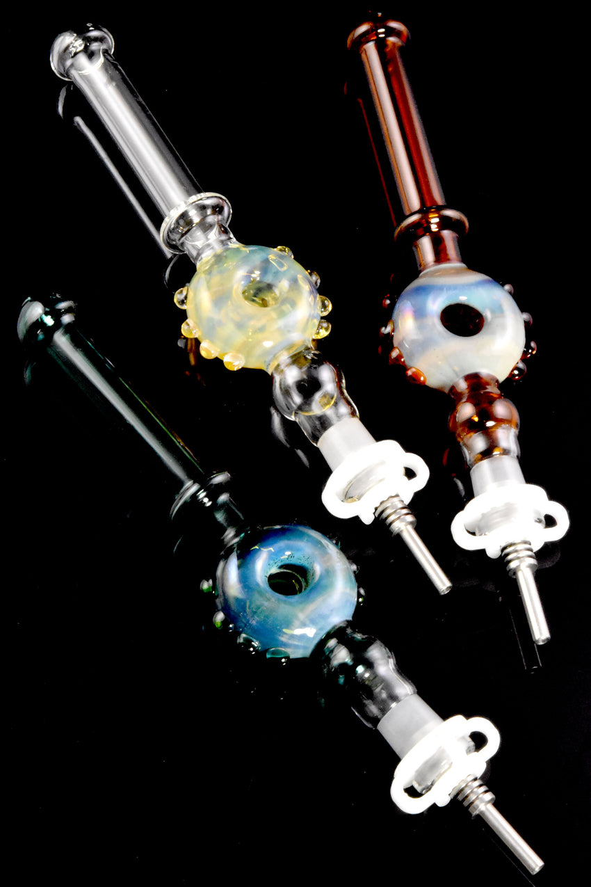 Fumed Donut Hole Glass Dab Straw - P2853