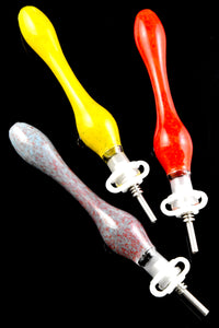 Colorful Frit Glass Dab Straw - P2854