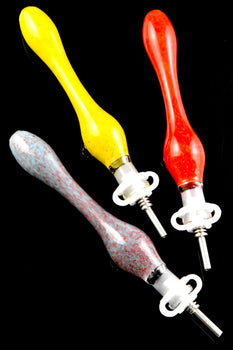 Colorful Frit Glass Dab Straw - P2854