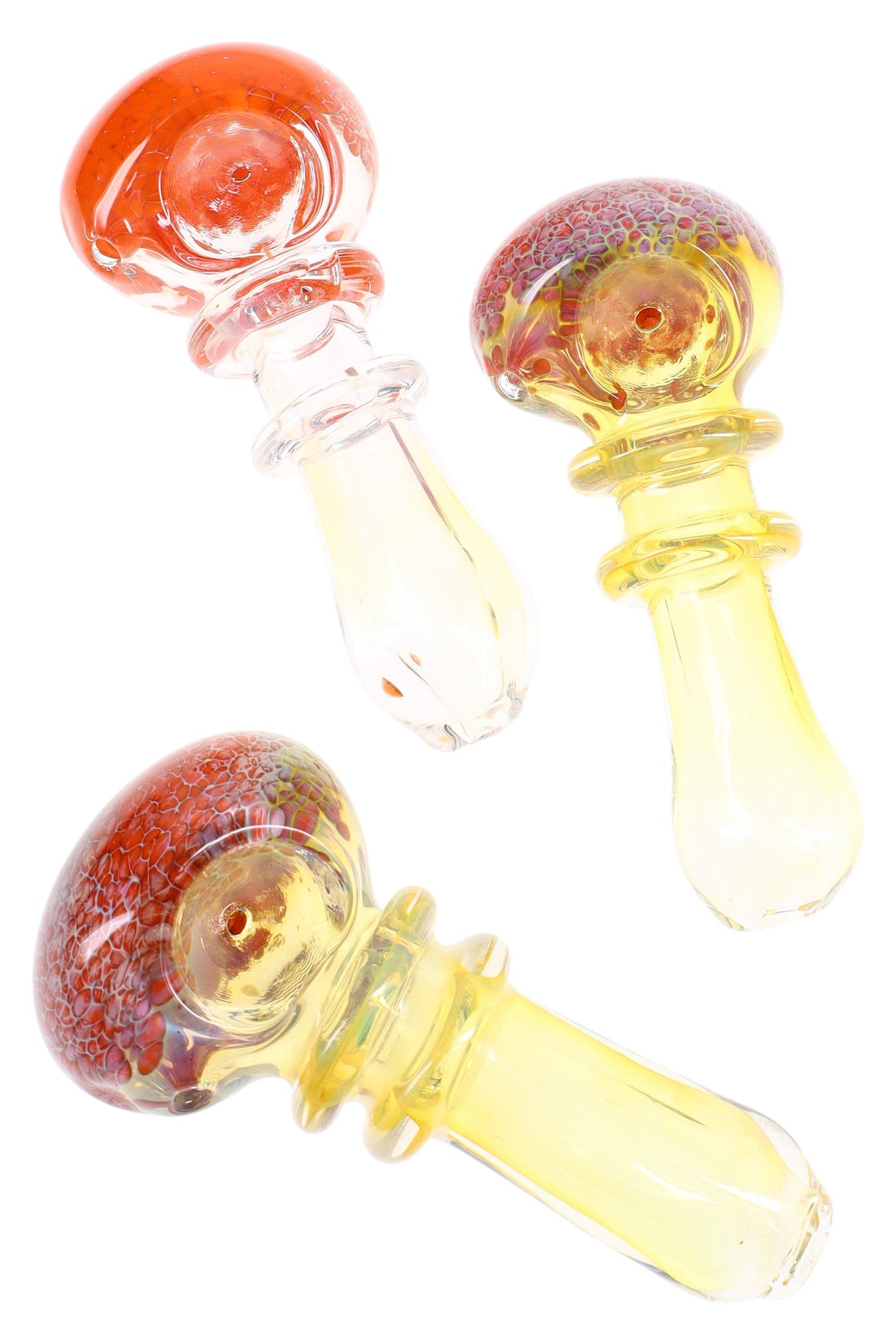4" Color Changing Frit Rings Glass Pipe - P2870
