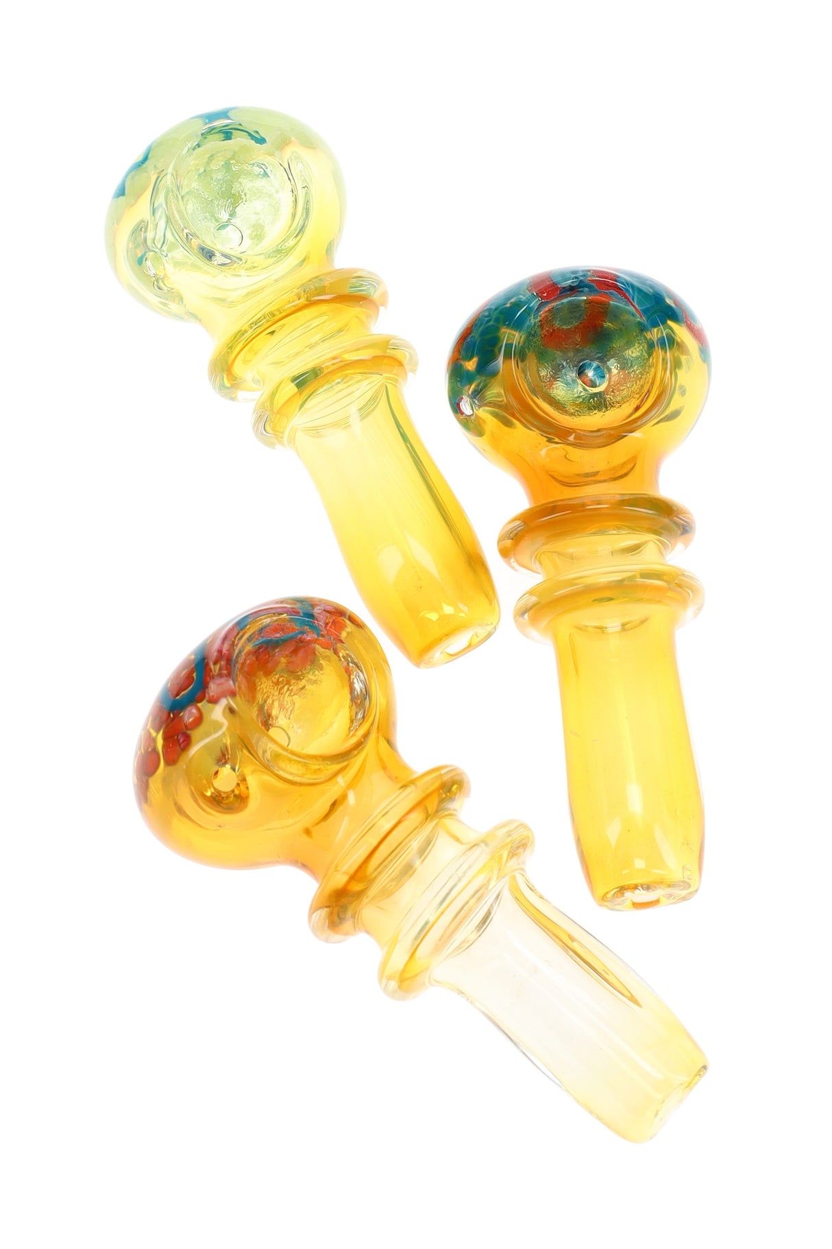 3.5" Color Changing Fumed Striped Rings Glass Pipe - P2879