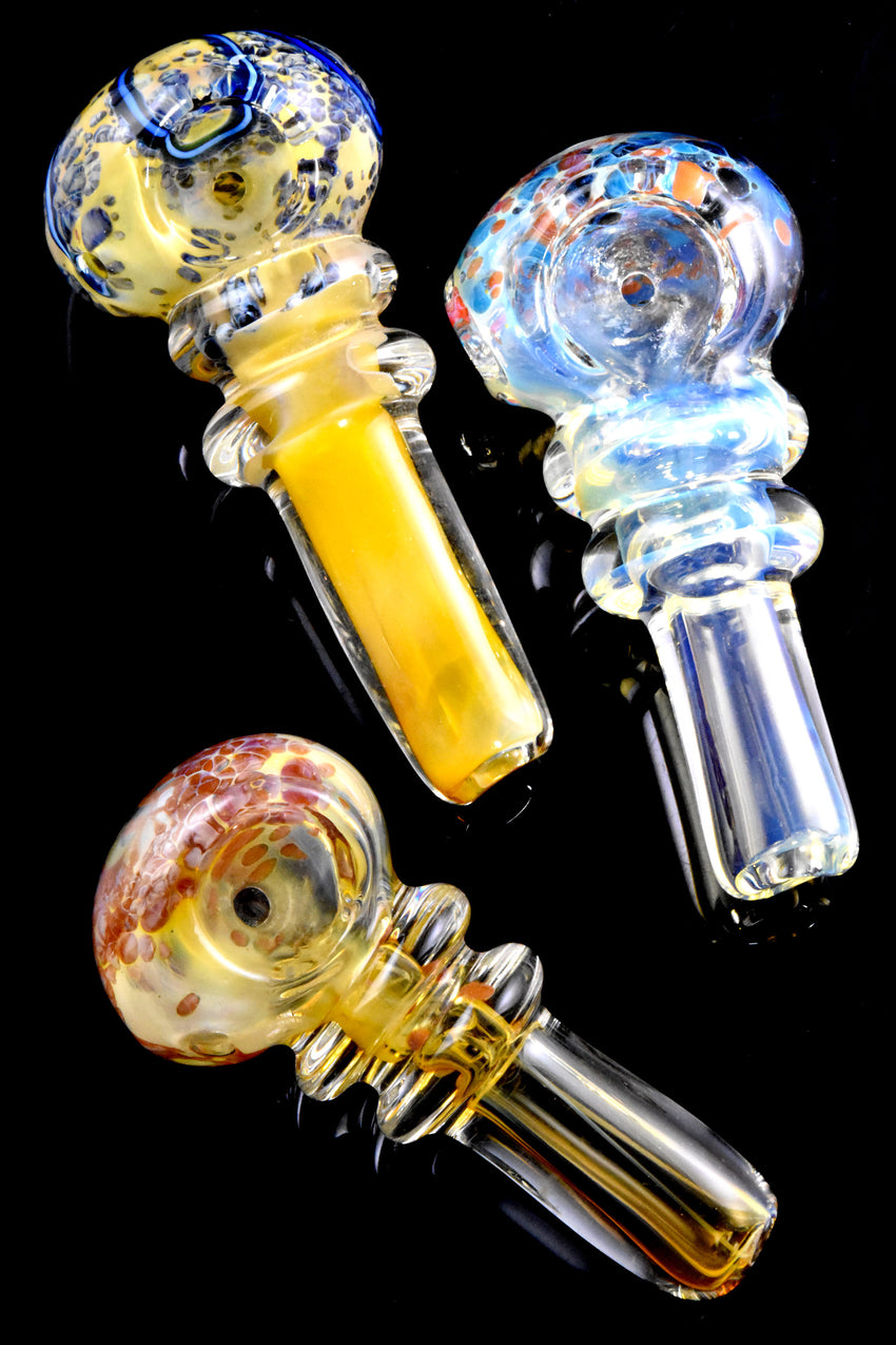 Small Color Changing Frit Rings Glass Pipe - P2895