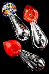 Colorful Frit Clear Glass Pipe - P2903