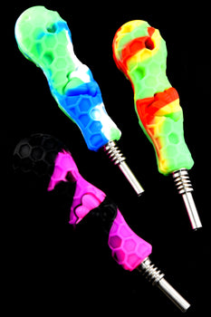 Small Multicolor Silicone Dab Straw - P2904