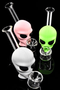 Silicone and Glass Alien Hand Pipe - P2924
