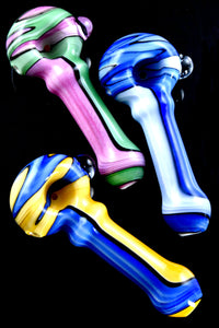 Multicolor Reverse Striped Glass Pipe - P2932