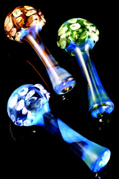 Fumed Bubble Dot Colored Glass Pipe - P2936