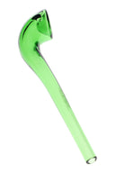 Vibrant green GRAV Gandalfini glass sherlock hand pipe with long airway and side carb, compact 6-inch size