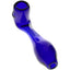 Blue 5-inch GRAV Classic Sherlock glass hand pipe angled left, thick borosilicate curve, big bowl close-up