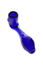Blue 5-inch GRAV Classic Sherlock glass hand pipe angled left, thick borosilicate curve, big bowl close-up