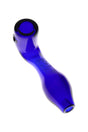 Deep cobalt-blue GRAV Mini Classic Sherlock, 4″ borosilicate hand pipe with curved stem, side carb, and GRAV logo emboss