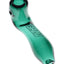 Teal GRAV Mini Classic Sherlock pipe, 4″ glass sherlock with ergonomic curve, side carb, and inverted mouth opening
