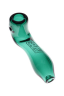 Teal GRAV Mini Classic Sherlock pipe, 4″ glass sherlock with ergonomic curve, side carb, and inverted mouth opening