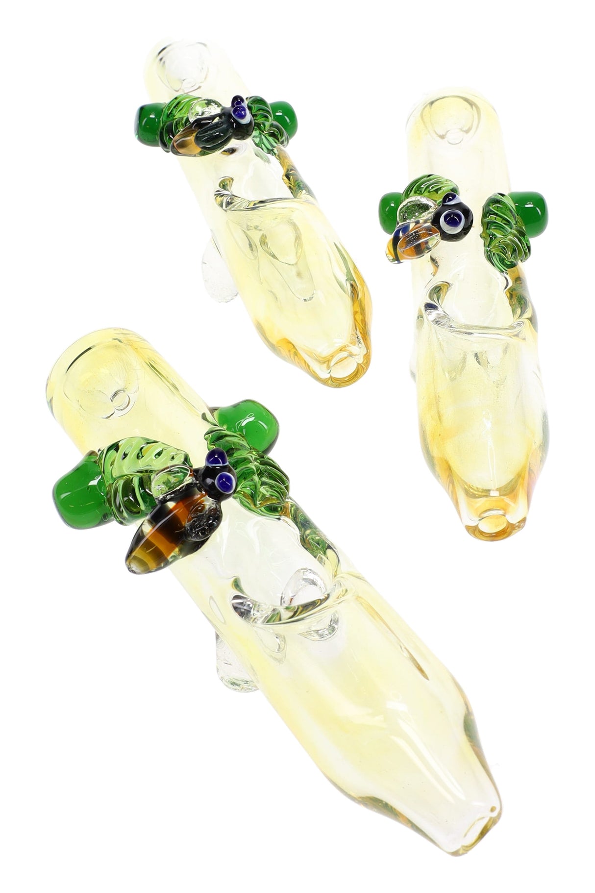 6" Color Changing Glass Bee Steam Roller - P2966