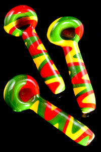 Colorful Reverse Rasta Glass Pipe - P2972