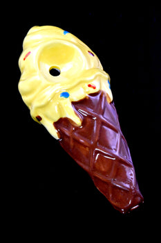 Ceramic Ice Cream Cone Hand Pipe - P2978