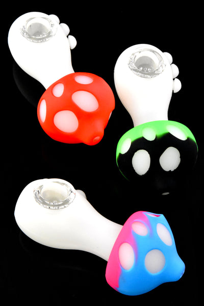 Glow in the Dark Silicone Mushroom Pipe - P2980 – Primate Glass