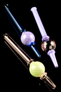 Neon Colored Glass Sphere Dab Straw - P2982