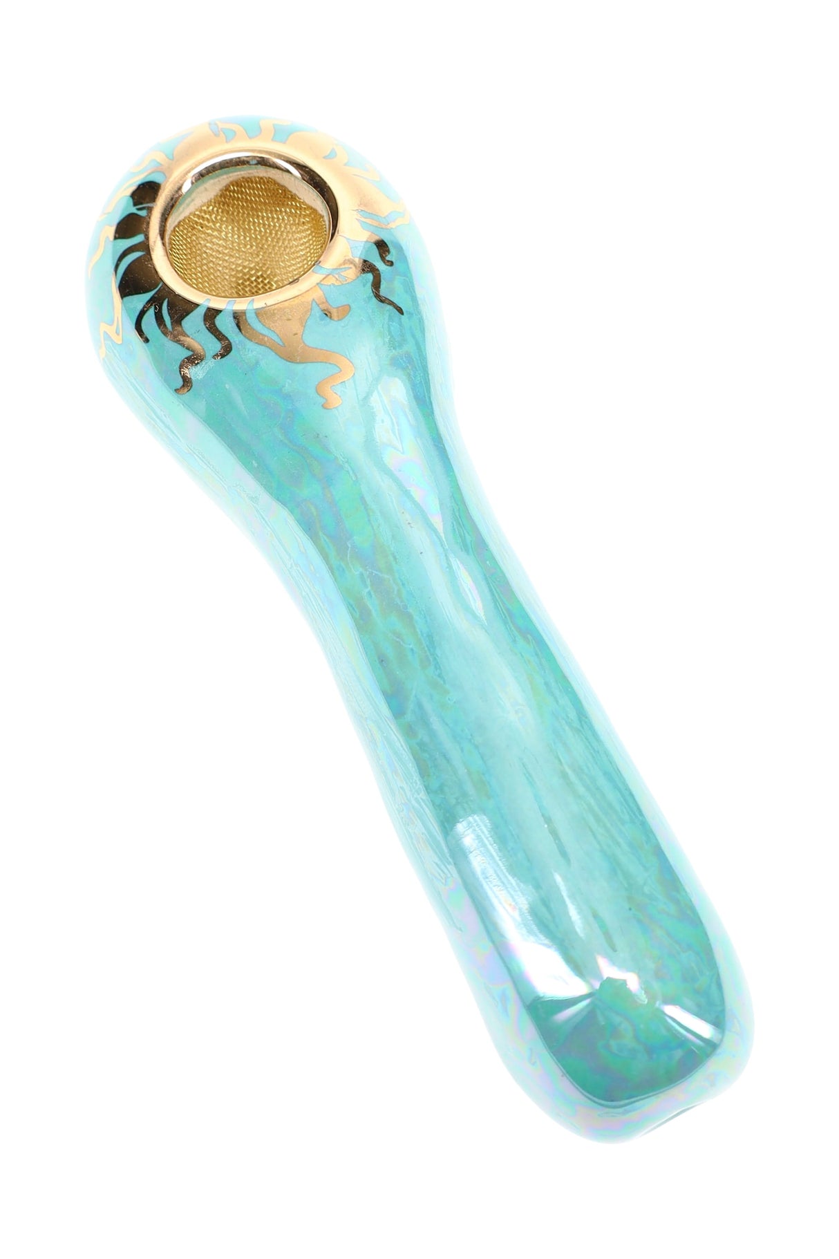 Ancient Creations Ceramics 4″ Ceramic Spoon Hand Pipe – Brass Screen – US-Made
