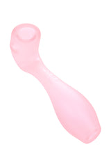 Pink GRAV Sandblasted Classic Sherlock hand pipe, frosted borosilicate with curved stem and side carb, compact 5½″ dry herb piece.