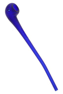 Cobalt blue GRAV Sandblasted Gandalf 10″ glass hand pipe, matte borosilicate finish with side carb displayed in profile.