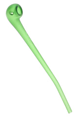 Bright green GRAV Sandblasted Gandalf glass hand pipe, elongated stem and frosted surface shown full length.