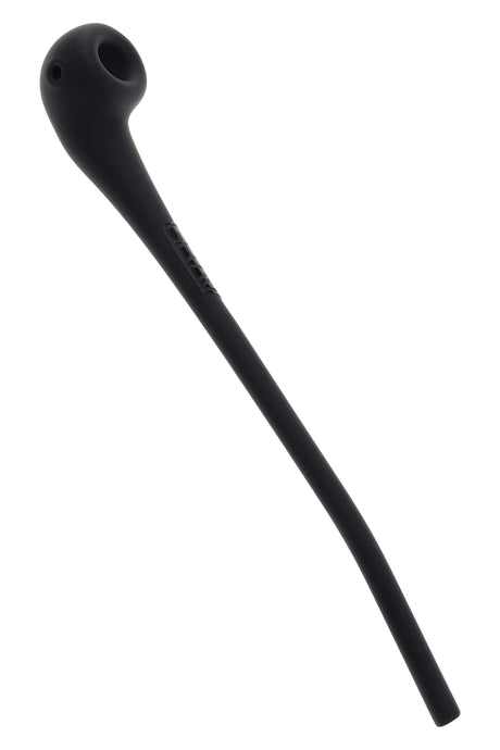 Matte black GRAV Sandblasted Gandalf 10″ glass hand pipe with side carb, long-stem profile on white.