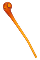 Amber GRAV Sandblasted Gandalf long-stem glass hand pipe, frosted finish and carb hole visible.