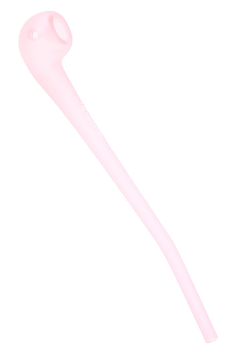 Soft pink GRAV Sandblasted Gandalf glass hand pipe, 10″ length with matte exterior and side carb.