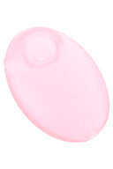 Pink GRAV Sandblasted Pebble Spoon with smooth frosted body and recessed bowl; discreet 3″ dry herb spoon.