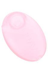 Pink GRAV Sandblasted Pebble Spoon with smooth frosted body and recessed bowl; discreet 3″ dry herb spoon.