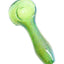 Green GRAV bubble trap spoon hand pipe, 4″ length with suspended bubble texture and etched GRAV logo along the handle.