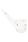 Clear 5″ NWTN Highball glass hand pipe with faceted bowl and stem, crystal-style dry herb pipe shown in profile on clean white background.