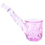 Orchid purple 5″ NWTN Highball glass hand pipe, translucent pastel body with patterned bowl and angled neck styled for modern tabletops.