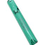 Teal glass mini steamroller hand pipe with side bowl and GRAV logo, shown in angled product view