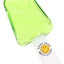 Neon green popsicle novelty hand pipe with white stick handle in angled glass product photo