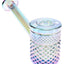 Mermaid Jane West hand pipe with iridescent glass finish, textured bowl, and disc mouthpiece